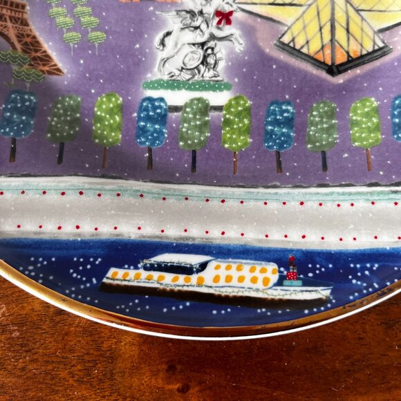NEW Anthropologie Holiday in the City Stoneware Dessert Plate 2023 Christmas - Picture 5 of 7